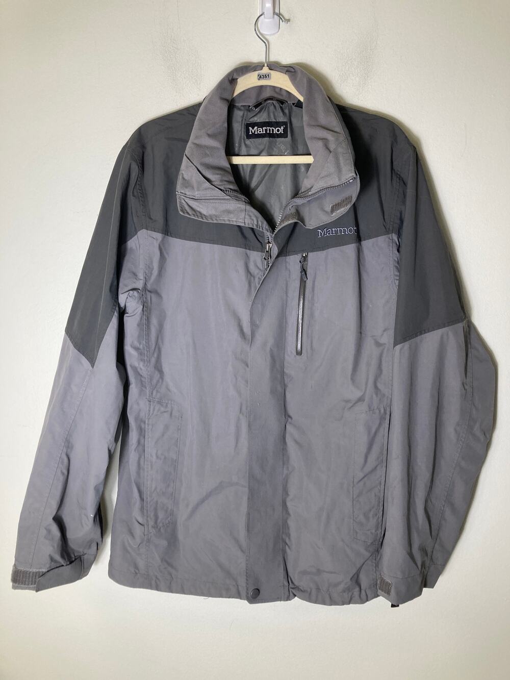 Men's Marmot Gray Long Sleeve Medium Weight Rain Coat Sz M